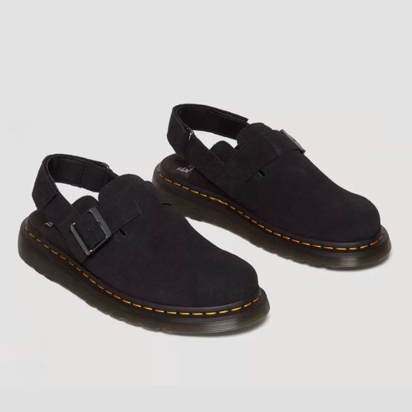 Dr. Marten Jorge II Suede Slingback Mules In Black - Picture 1 of 10